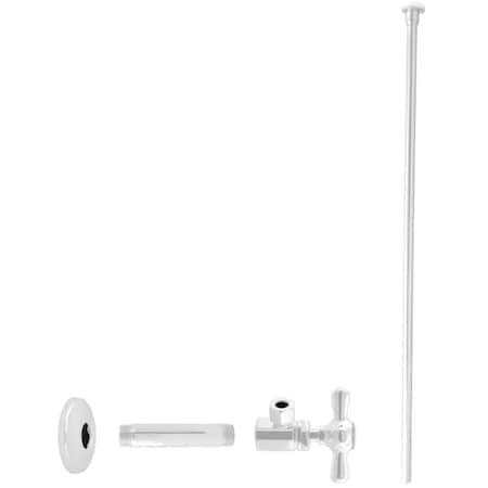 Westbrass Toilet Kit, 1/2" IPS x 3/8" OD x 20" Flat Head in Powder coated White D103KFHX-50